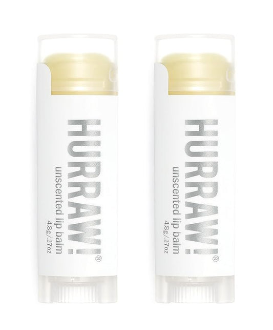 Hurraw! Unscented Lip Balm, 2 Pack: Organic, Certified Vegan, Cruelty and Gluten Free. Non-GMO, 100% Natural Ingredients. Bee, Shea, Soy and Palm Free. Made in USA-GlimoraGlow