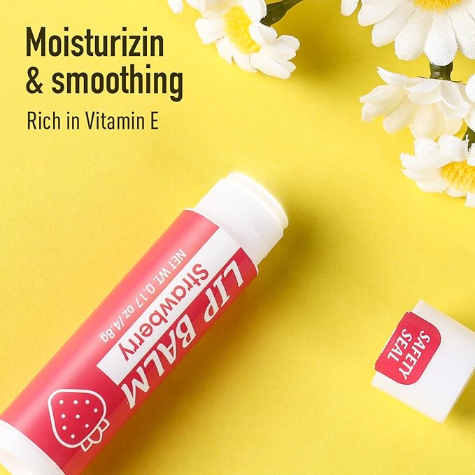 128 Pack Lip Balm, Natural Lip Balm Bulk with Vitamin E and Coconut Oil, Moisturizing Lip Balm for Dry Cracked Lips, Lip Balm for Stocking Stuffers - 8 Flavors-GlimoraGlow