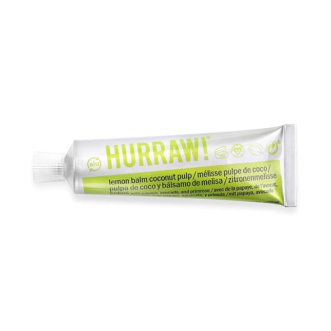 Hurraw! Balmtoo Squeezable Balm, Lemon Balm Coconut Pulp: Ultra-moisturizing. Anywhere application. Body, face, lips, neck, fingers, toes. 1 tube = 7 sticks of lip balm. Natural, Organic. Made in USA-GlimoraGlow