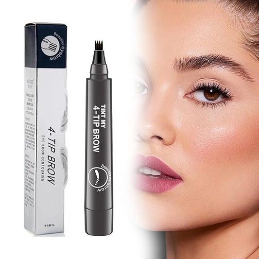 2025 Upgraded Magic Eyebrow Pencil for Women, Long-Lasting Ultra-Fine Tip Waterproof Eye Brow Pencils with 4 Fork, Smudge-Proof Natural Brow Makeup for Women - Gray Brown-GlimoraGlow