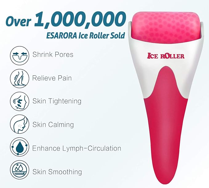 ESARORA Ice Roller for Face & Eye, Puffiness, Migraine, Pain Relief and Minor Injury, Skin Care Products-GlimoraGlow