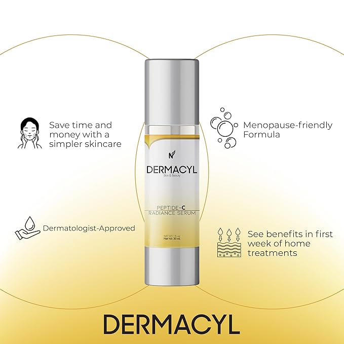 Peptide-C Radiance Serum - Anti-Aging Face Serum with Peptides, Vitamin C, Hyaluronic Acid - Hydrates, Firms, Smooths Wrinkles, 1 oz-GlimoraGlow