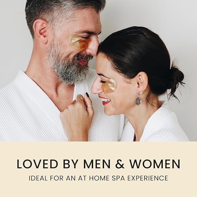 16 Pairs Gold Under Eye Patches with 2 pieces of Lip Mask | Under Eye Mask Dark Circles and Puffiness | Wrinkles Patches with Hydrogel | Collagen Eye Pad-GlimoraGlow