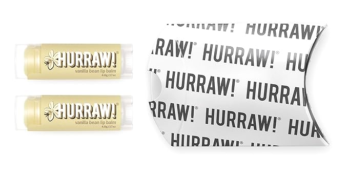 Hurraw! Vanilla Bean Lip Balm, 2 Pack: Organic, Certified Vegan, Cruelty and Gluten Free. Non-GMO, 100% Natural Ingredients. Bee, Shea, Soy and Palm Free. Made in USA-GlimoraGlow