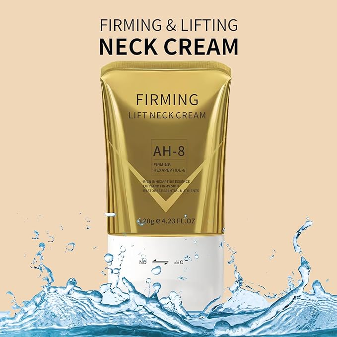 AH-8 Firming Neck Cream with Roller, Tightening & Lifting Cream for Sagging Skin, Contains Hexapeptide, Moisturizing for Face & Body Skin Tightening Cream-GlimoraGlow