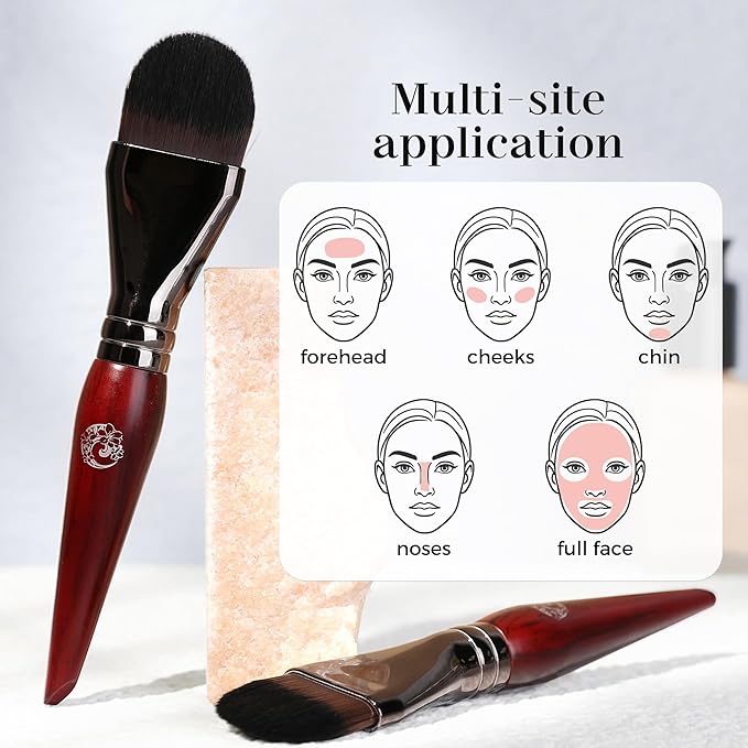 ENERGY Foundation Brush for Liquid Makeup DIY Facial Mask Premium Soft Bristles Contour Face Brush for Blending Liquid, Cream, Eye Mask, Under Eye Concealer Vegan Flat Cosmetic Makeup Tool-GlimoraGlow
