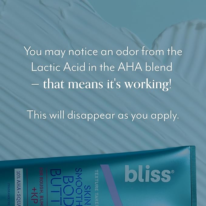 Bliss Body Butter Texture Takedown Skin Smoothing Lotion - Keratosis Pilaris KP - 6.7 Fl Oz - For Rough, Bumpy Skin - 10% AHA + Squalane + Shea Butter - Clean - Vegan & Cruelty-Free-GlimoraGlow