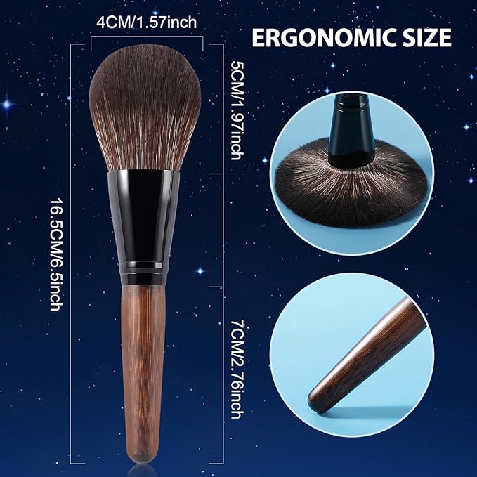 Large Bamboo Mineral Powder Brush, Fluffy Foundation Makeup Brush Kabuki Brushes with Soft Synthetic Bristles for Loose & Pressed Powder, Liquid, Cream, Buffing, Blending, Vegan & Cruelty-Free Tool-GlimoraGlow