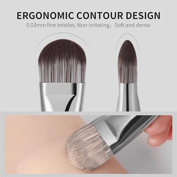 DUcare Flat Foundation Brush for Liquid Makeup, Premium Synthetic Hair Concealer/Kabuki Makeup Brush, Dense Bristles Design, Multi-Purpose Face Brushes for Liquid/Cream/Facial Mask-GlimoraGlow
