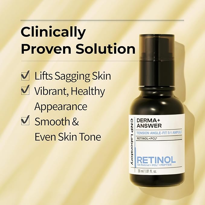 CNP Retinol PCL Eye Treatment Serum (0.5 fl.oz/ 15ml) - DermaAnswer Tension Angle-Fit Ampule, Under Eye Tightening, Firming, Korean Night Skincare, Fine Lines and Dark Circles-GlimoraGlow