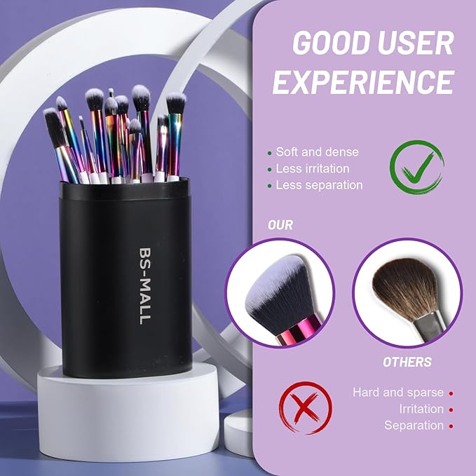 BS-MALL Makeup Brushes Makeup Tools Kit Premium Synthetic Powder Foundation Contour Concealers Lip Brushes Set 18 Pcs-GlimoraGlow