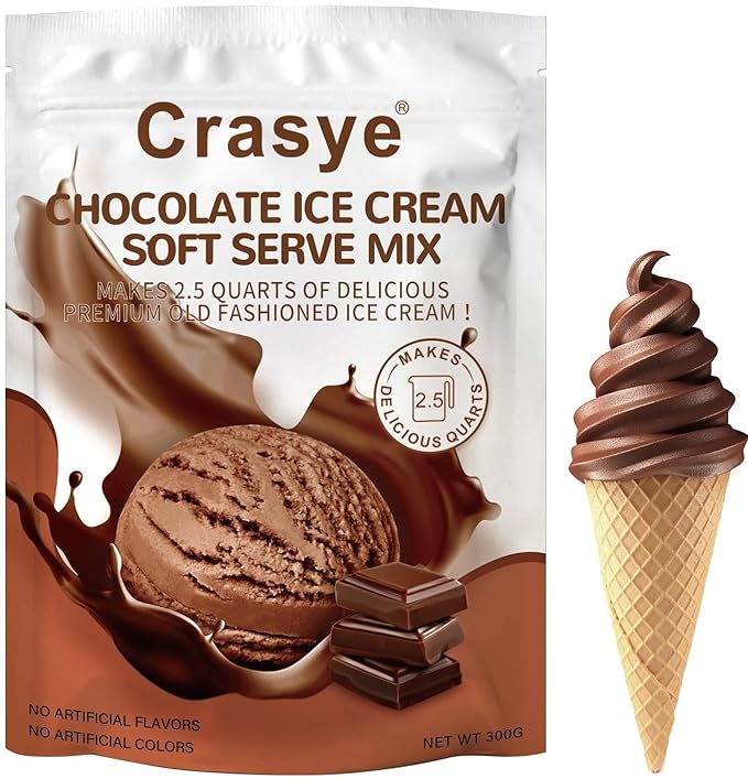 Ice Cream Mix Chocolate Soft Serve Mix Soft Serve Mixes Base Powder Homemade for Ice Cream Maker Machine - 10 Ounce-GlimoraGlow