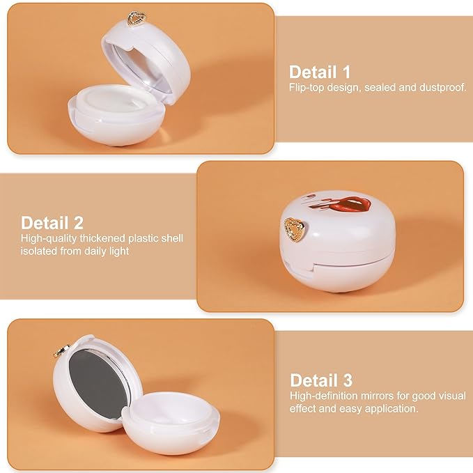 2 Pack Lip Balm Containers,Plastic Portable Empty Lip Balm Container with Mirror and Silicone Lip,Empty Lipstick Dispenser Box for Travel,Home-GlimoraGlow