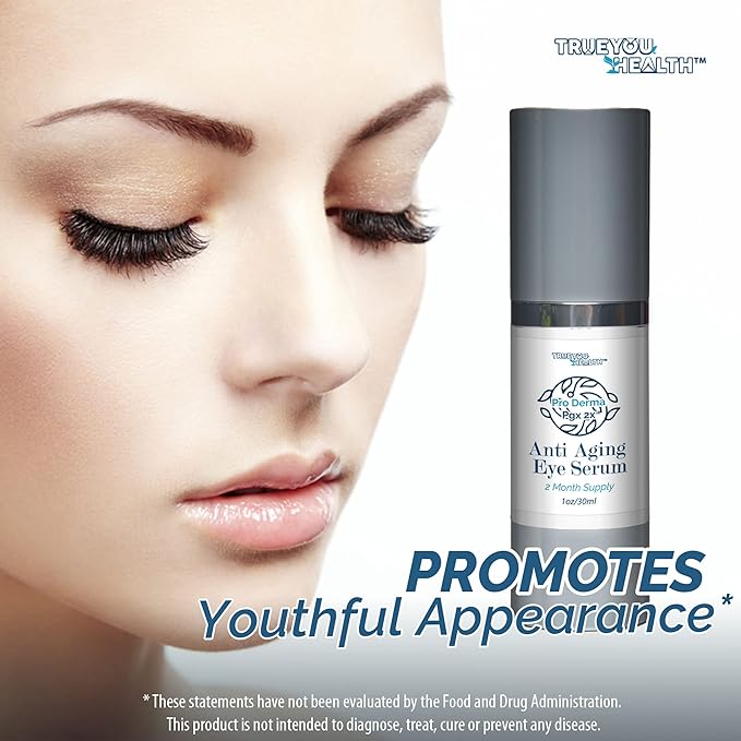 Pro Derma Pgx 2x Anti Aging Eye Serum - 2 Month Supply - Improved Formula to Promote Youthful Appearance - Support Reduced Puffiness & Undereye Bags - Minimize Appearance of Wrinkles & Dark Circles-GlimoraGlow