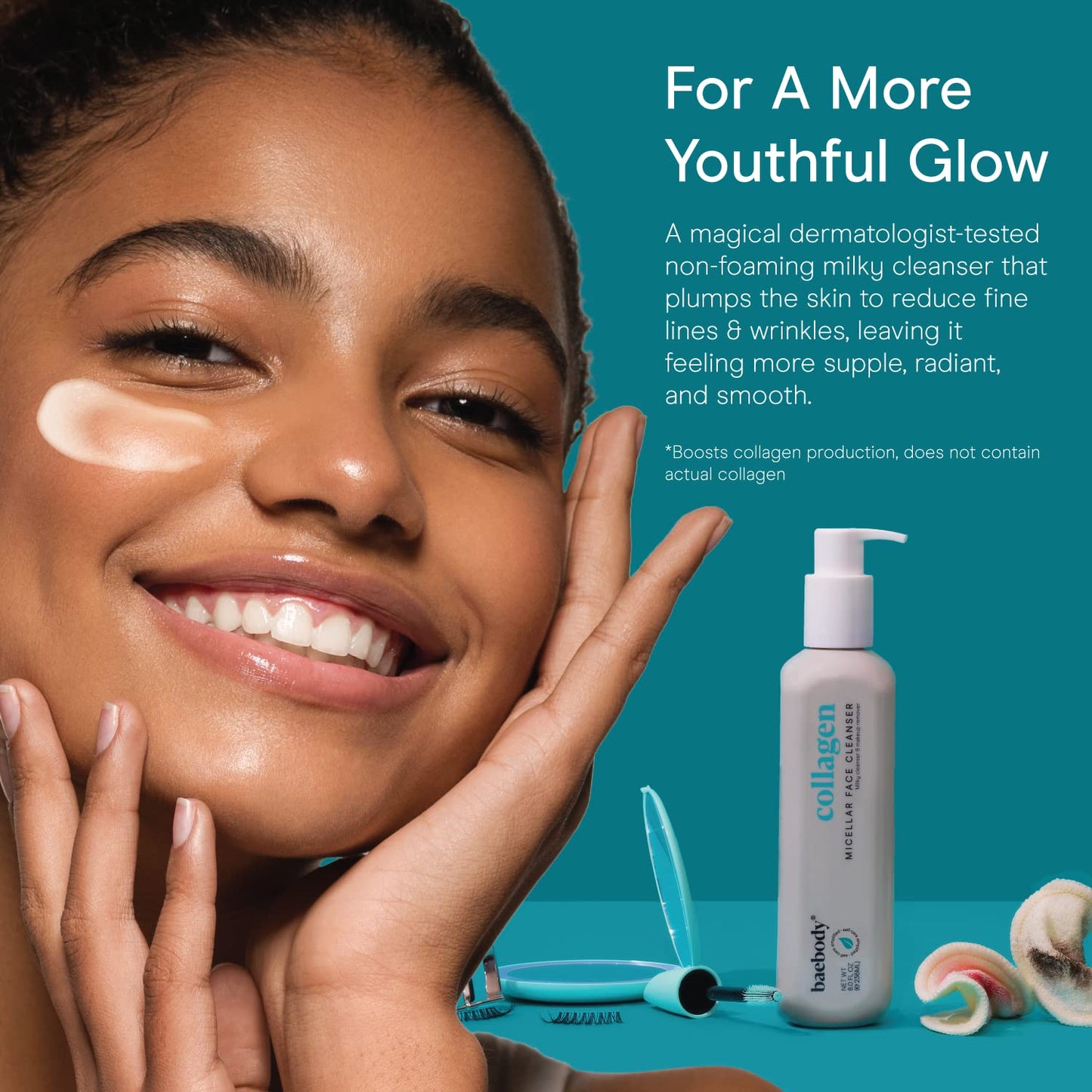 Baebody Cleansing Milk for Face - Vegan Facial Cleanser for Women and Men - Micellar Makeup Remover - Milk Cleanser Face Wash (8 fl oz)-GlimoraGlow