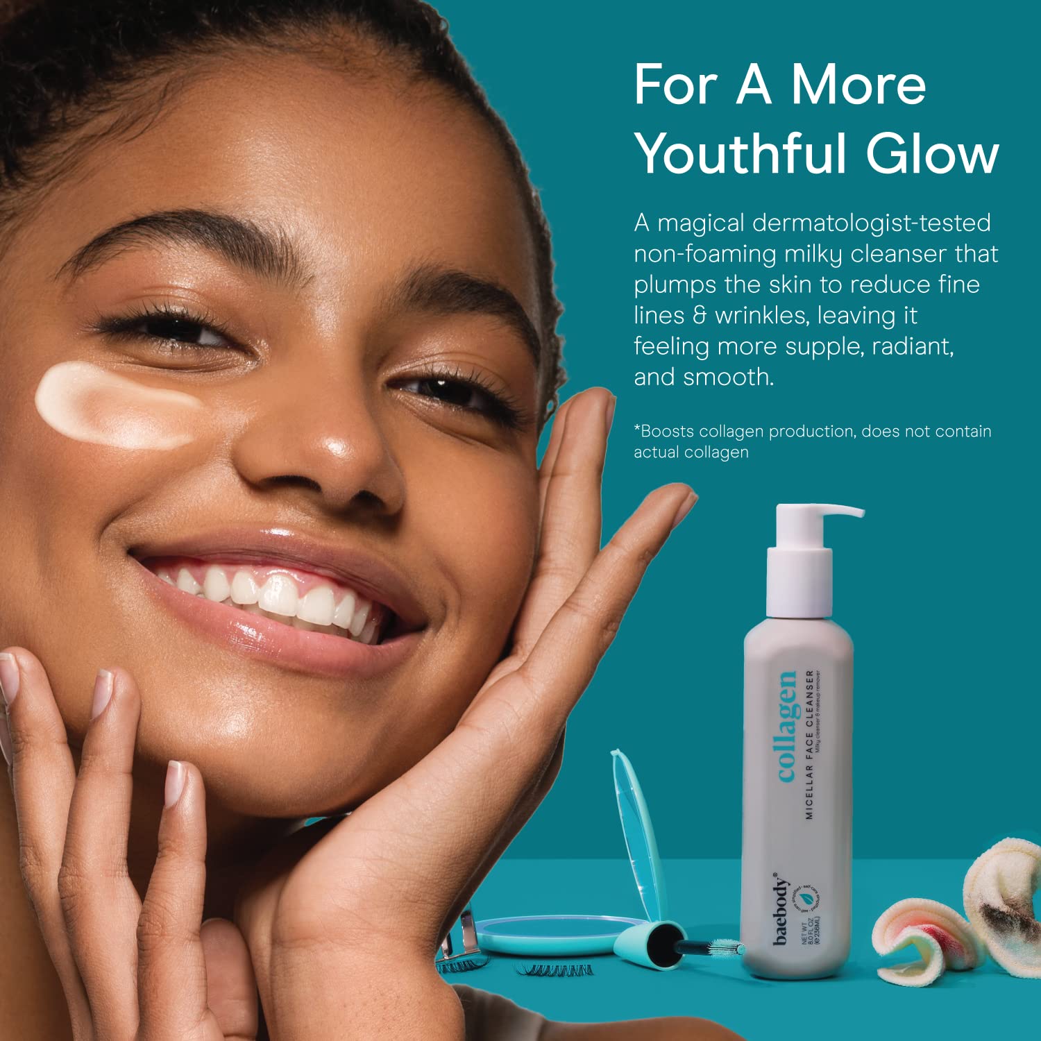 Baebody Cleansing Milk for Face - Vegan Facial Cleanser for Women and Men - Micellar Makeup Remover - Milk Cleanser Face Wash (8 fl oz)-GlimoraGlow