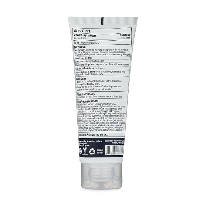 SPF 8 Mineral Sunscreen - Water Resistant Moisturzing Lotion for Body & Face - Non-Nano Zinc Oxide, Vitamin E - 3 Oz-GlimoraGlow