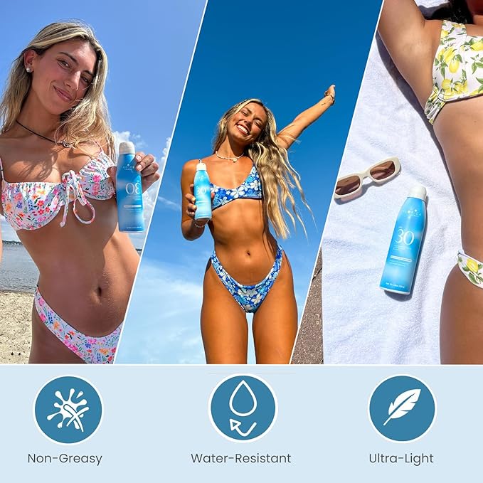 Florida Glow SPF 15 Sunscreen Spray - Hawaii 104 Reef Act & Florida Keys Compliant, Broad Spectrum, Water Resistant - Sun screen protector for face and body, PABA-Free & Oxybenzone Free (5.5 Fl Oz)-GlimoraGlow