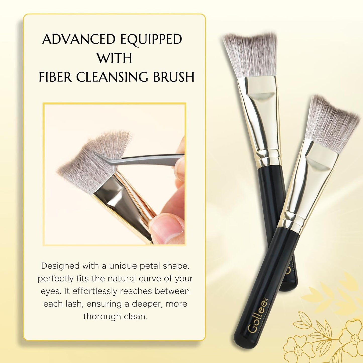 Lash Shampoo -100 ML Eyelash Shampoo Eyelash Extension Cleanser for Lash Extensions with Brush Eyelash Wash for Extensions & Natural Lashes/Paraben & Sulfate Free Safe Makeup Remover-GlimoraGlow