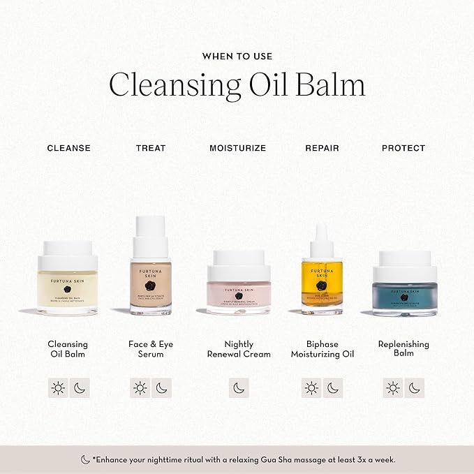 Furtuna Skin Cleansing Oil Balm - Luxurious Vegan Makeup Remover & Skin Nourisher, Olive Oil & Wild Organic Plants Blend, 80g-GlimoraGlow