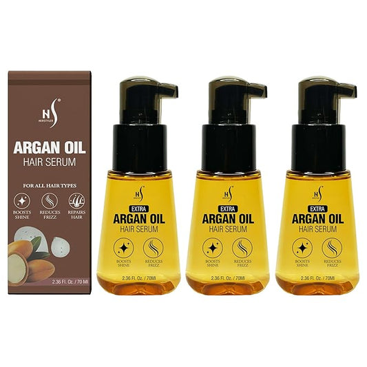 HerStyler Advanced Argan Oil Hair Serum for Women - Anti Frizz Serum for Hair - for Frizzy, Dry and Damaged Hair - Nourishing - 2.36 Fl Oz / 70 Ml (3 Pack)-GlimoraGlow