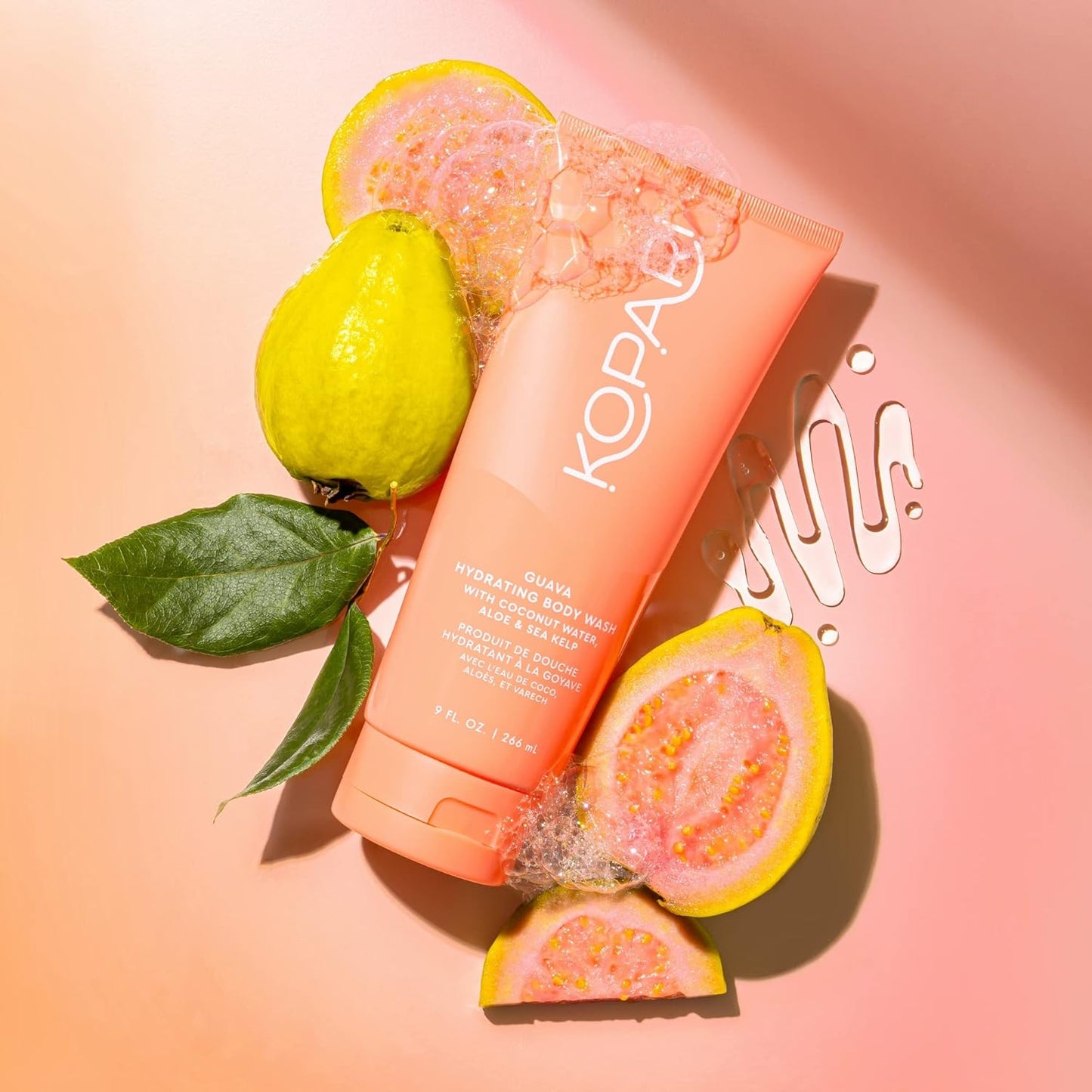 Kopari Guava Hydrating Body Wash | Lathers Foaming Wash Cleanses Without Stripping Moisture or Natural Oils | Coconut Water, Aloe & Sea Kelp | Vegan Sensitive Skin Non Toxic Paraben Free-GlimoraGlow