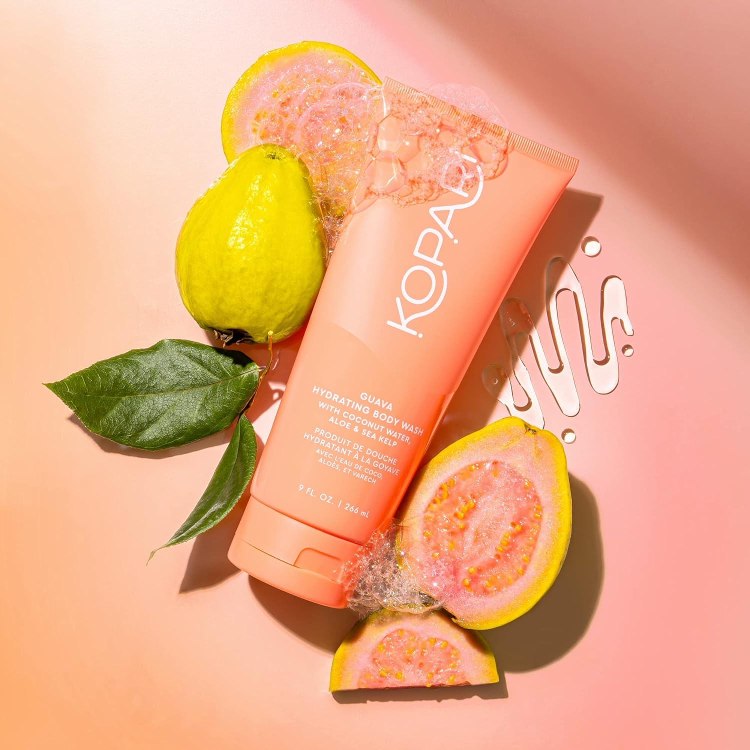 Kopari Guava Hydrating Body Wash | Lathers Foaming Wash Cleanses Without Stripping Moisture or Natural Oils | Coconut Water, Aloe & Sea Kelp | Vegan Sensitive Skin Non Toxic Paraben Free-GlimoraGlow