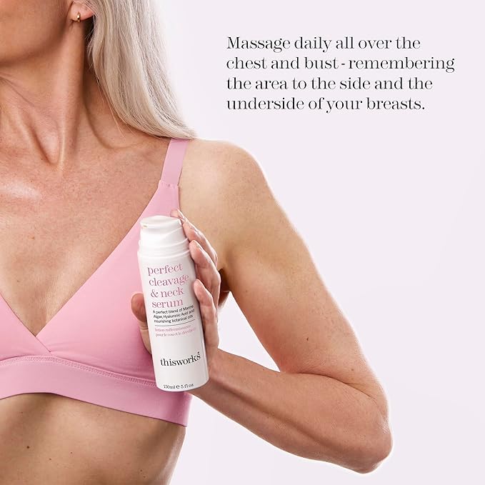 This Works Perfect Cleavage & Neck Serum with Marine Algae & Hyaluronic Acid – Neck Cream Firms & Hydrates – 5 fl oz-GlimoraGlow