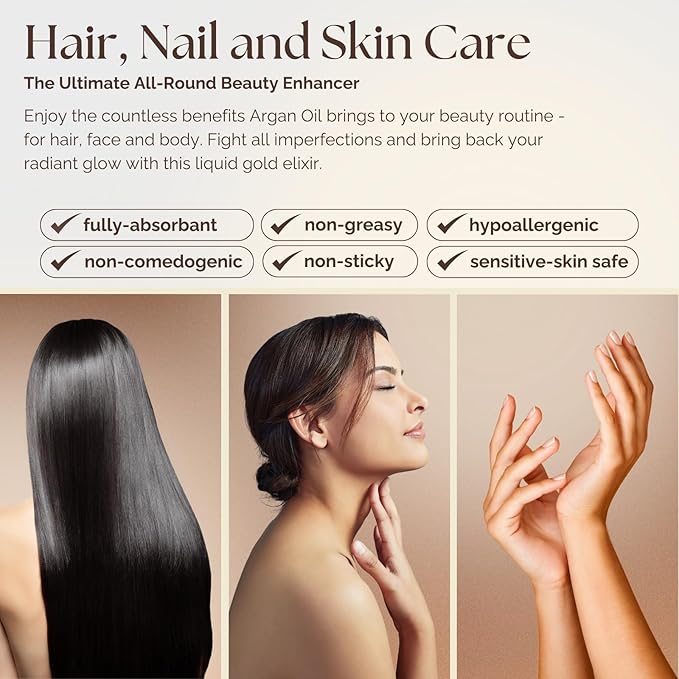 Essence Of Argan 100% Pure Moroccan Organic Argan Oil - Natural EcoCert Oil that Nourishes, Conditions and Moisturizes Your Skin, Hair and Nails (30ml/1oz)-GlimoraGlow