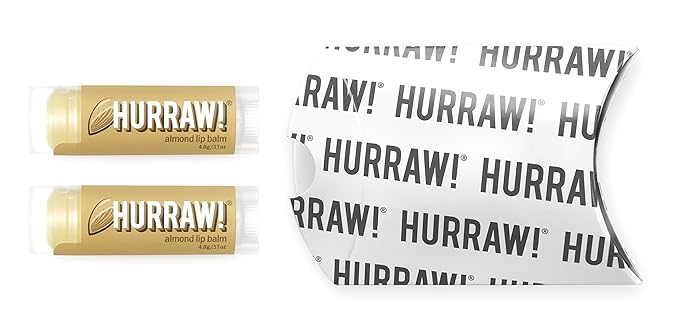 Hurraw! Almond Lip Balm, 2 Pack: Organic, Certified Vegan, Cruelty and Gluten Free. Non-GMO, 100% Natural Ingredients. Bee, Shea, Soy and Palm Free. Made in USA-GlimoraGlow