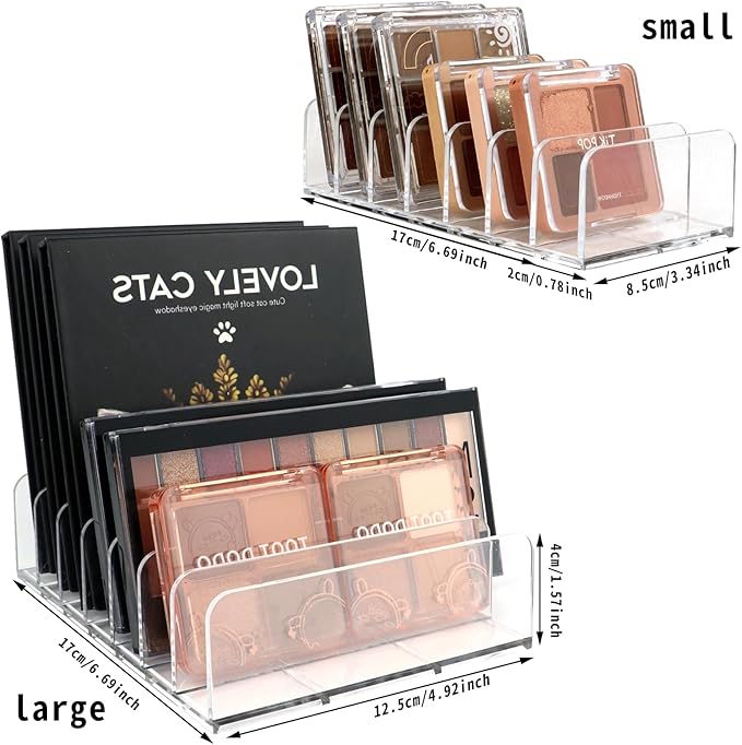 2 Pack Makeup Organizer, Compact Makeup Palette Organize, for Bathroom Countertops, Vanities, Cabinets, Sleek Modern Cosmetics Storage Solution for - Eyeshadow Palettes, Contour Kits, Blush-GlimoraGlow