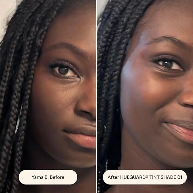 Live Tinted Hueguard Skin Tint SPF 50 - Tinted Mineral Sunscreen with Light-Medium Buildable Coverage With a Hydrating and Radiant Finish - Water and Sweat Resistant, 1.35 fl oz - Shade 01-GlimoraGlow