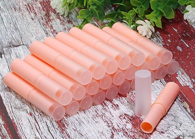 0.14oz Empty Flavored Lip Balm Container Tubes Plastic Homemade Moisturizing Lip Stick with Caps Bulk Fit for Women Adult DIY Making Supplies, 25 Count (Pink)-GlimoraGlow
