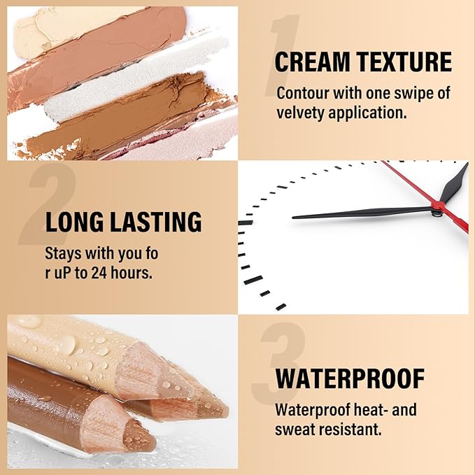 2 in 1 Cream Bronzer and Highlighter Stick,Cream Dual-Ended Highlight Contour Stick,Long Lasting & Waterproof Face Brighten Make up Pen-GlimoraGlow