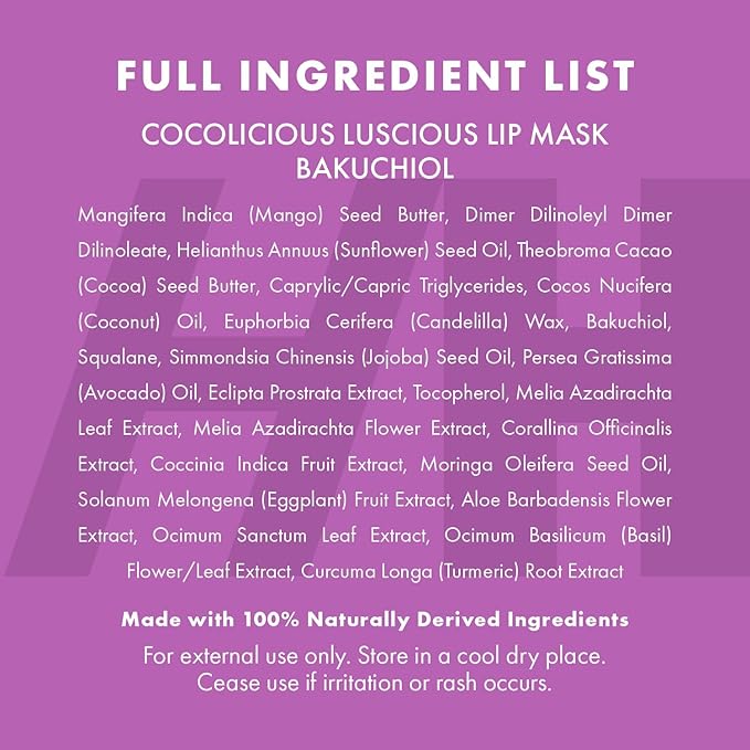 100% Natural Vegan Lip Butter Sleeping Lip Mask, Overnight Lip Moisturizer and Conditioner for Dry Lips. Intensive Lip Balm and Lip Therapy Skin Care with Mango butter (Bakuchiol - Collagen Boosting)-GlimoraGlow