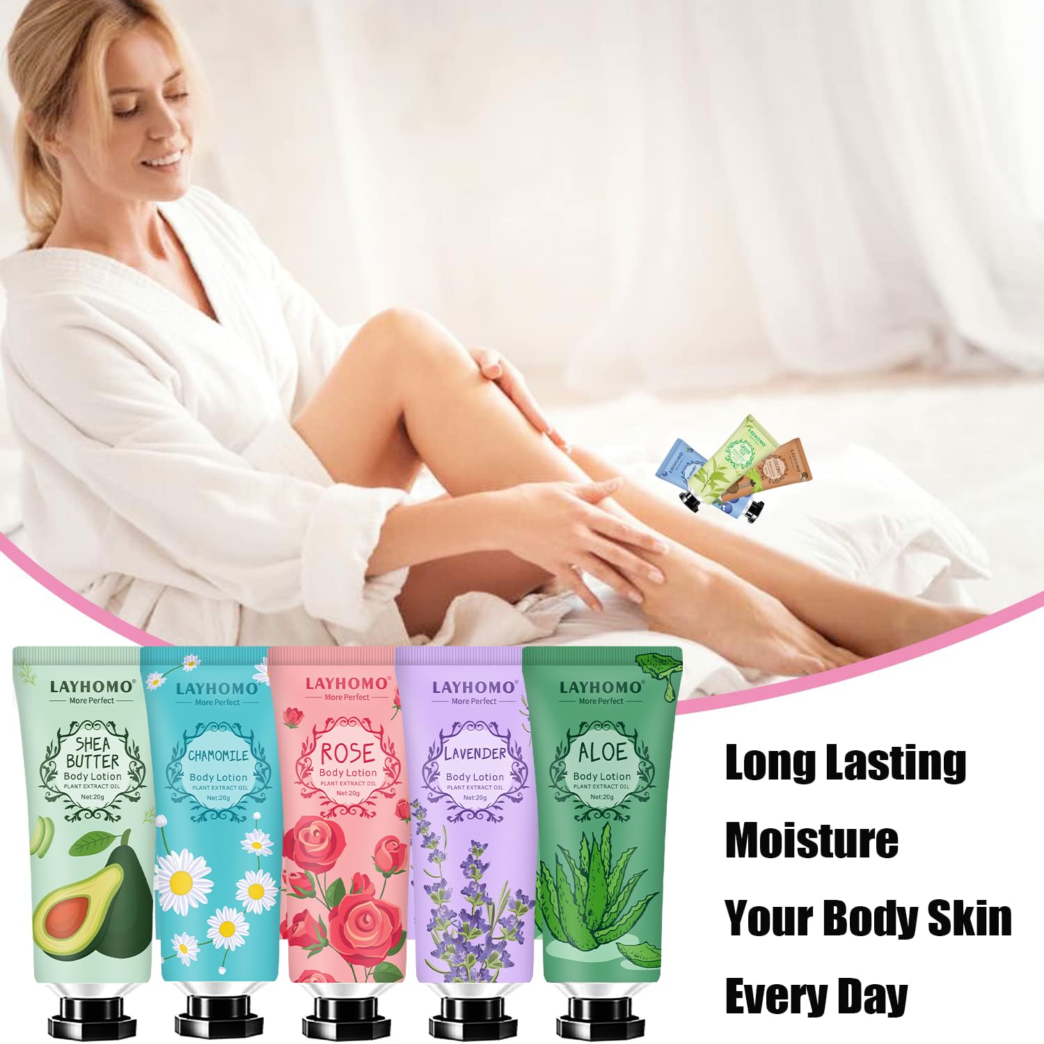 20 Pack Mini Body Lotion Gift Bulk for Dry Skin,Travel Size Small Body Cream With Shea Butter Natural Fragrance Moisturizing Body Lotion for Women Men,Stocking Stuffers Christmas Thank You Gift-GlimoraGlow