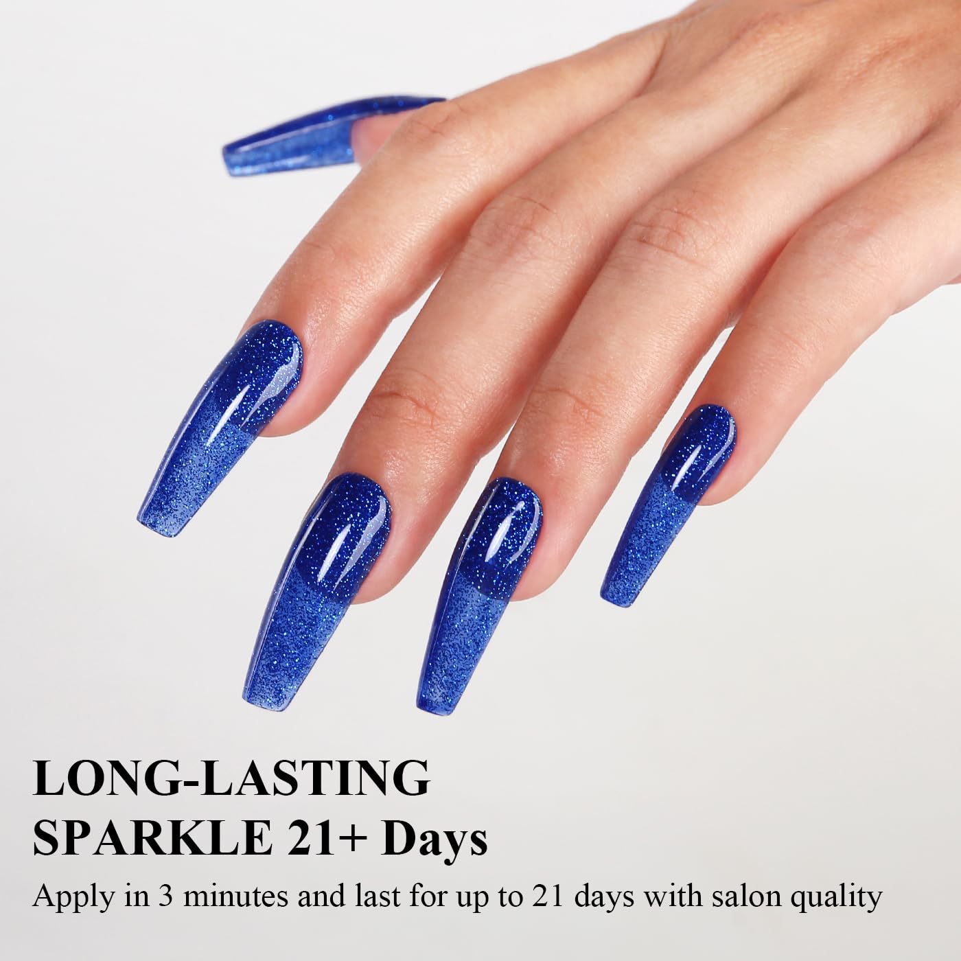 Imtiti Glitter Gel Nail Polish, Navy Blue Iridescent Glitter Gel Polish Diamond Shimmer Sparkle Soak Off UV LED Nail Gel Polish Autumn Winter Gel Polish Manicure Gel Nail Kit 10ML-GlimoraGlow