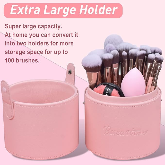 Bueart Design Labeled 30Pcs Professional Deluxe Makeup Brushes set with Extra large holder case for Foundation Face Blending Blush Concealers Eyeshadow-GlimoraGlow