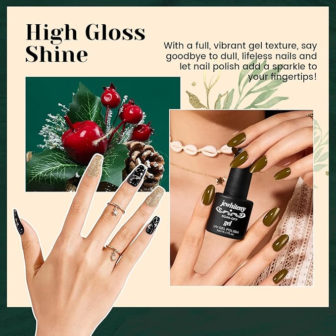 JEWHITENY 23PCS Nail Polish Set 20 Colors Gel Nail Polish Jelly Color Natural and Elegant Long Lasting Suitable for Salon at Home-GlimoraGlow