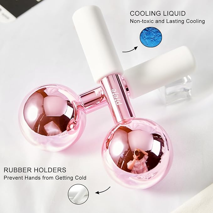 Ice Globes for Face & Eyes, Unbreakable Stainless Steel Cryo Sticks for Beauty Routines, Facials Cold Roller Colling Globes for Puffiness, Wrinkles, Dark Circles, Headaches-GlimoraGlow