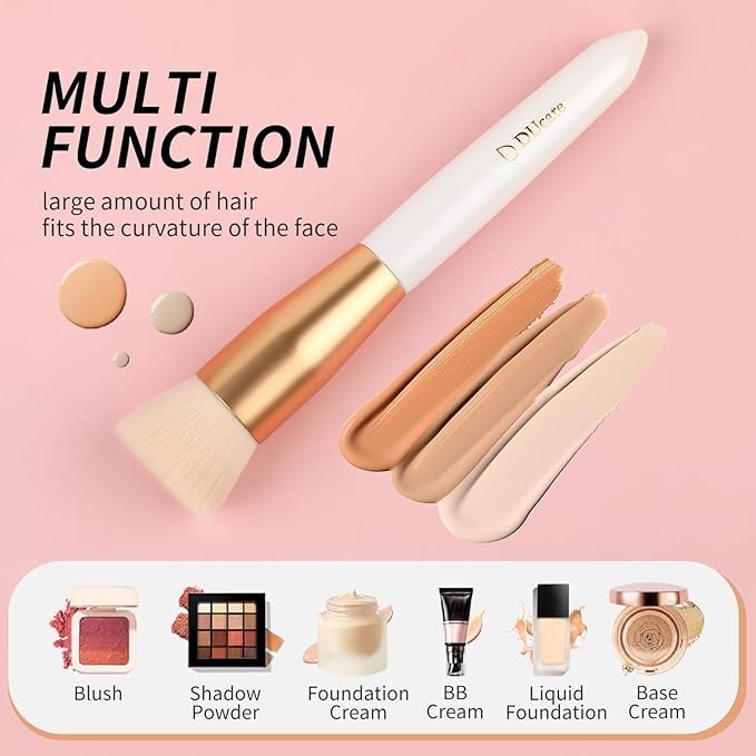 DUcare Flat Top Foundation Brush, Premium Contour Kabuki Brush, Professional Makeup Brush, Densely Packed Bristles, Multi-Purpose Face Buffing Blending Makeup Brushes for Liquid/Cream/Powder-GlimoraGlow