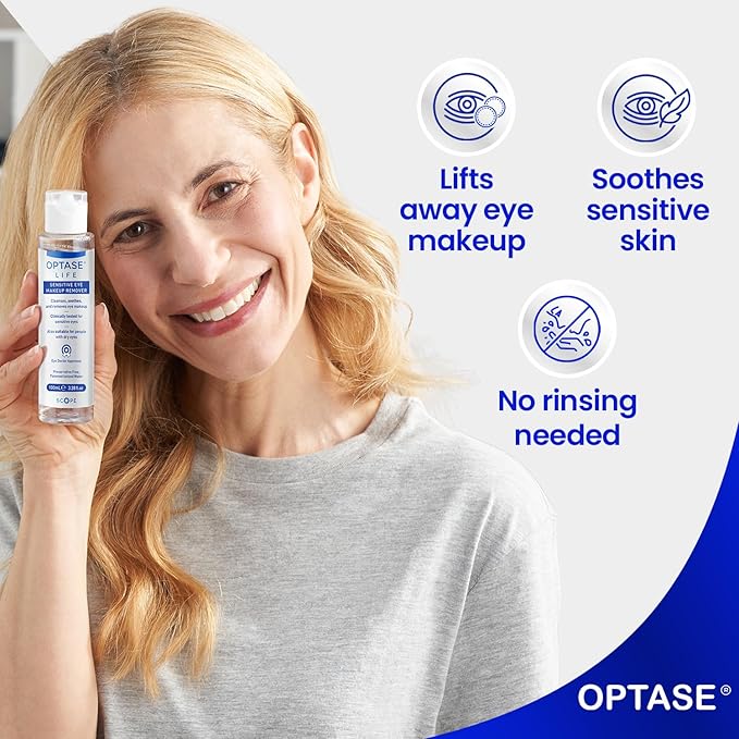 Optase Life Sensitive Eye Makeup Remover – Gentle & Effective for All Skin Types - Breakthrough Innovation vs Traditional Micellar Water - 100ml-GlimoraGlow