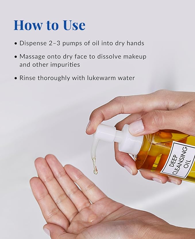 DHC Deep Cleansing Oil, Facial Cleansing Oil, Makeup Remover, Cleanses without Clogging Pores, Residue-Free, Fragrance and Colorant Free, All Skin Types, 6.7 fl. oz.-GlimoraGlow