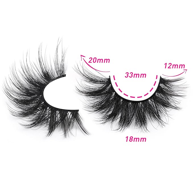 FANXITON False Eyelashes Fluffy Mink Lashes 20 mm Cat Eye Lashes Long 5D Wispy Dramatic 10 Pairs Pack-GlimoraGlow