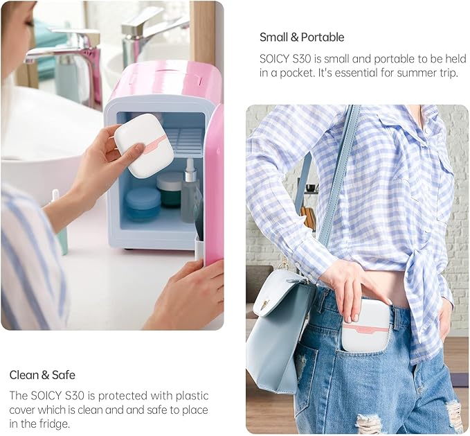 Ice Roller for Face with Gua Sha, Travel ice Roller Cold Therapy Tools, Cold Facial Ice Roller Massager for Eye Puffiness, Migraine, TMJ Pain Relief & Minor Injury (Pink)-GlimoraGlow