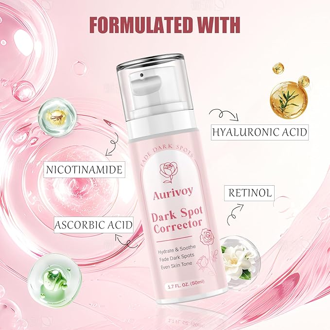 Dark Spot Remover for Face and Body - Dark Spot Corrector for Face - Sun Spots, Age Spots, Freckles & Melasma Remover - Brown Spot Corrector Evens Skin Tone for All Skin Type 1.7 Fl Oz-GlimoraGlow