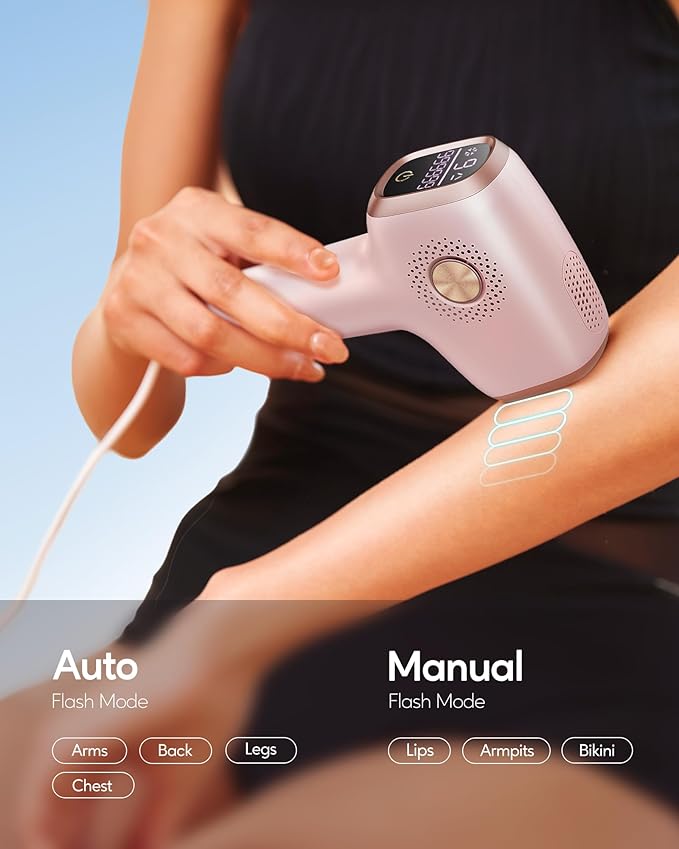 INNZA IPL Hair Removal with Ice Cooling Care Function for Women,Long-Lasting Results,999,999 Flashes Painless IPL Hair Remover, Hair Removal Device for Armpits Legs Arms Bikini Line-GlimoraGlow