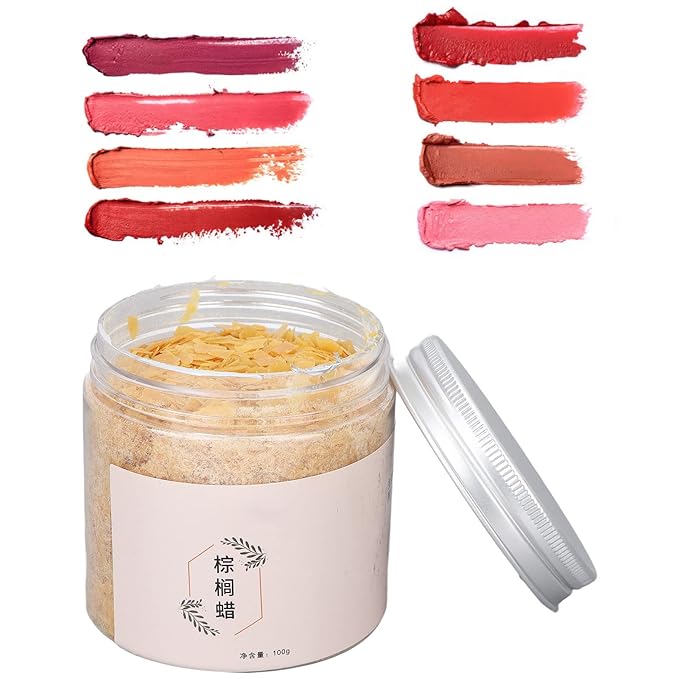 100g Palm Wax Pellets, Carnauba Wax for Lip Balm, Cosmetics DIY Carnauba Wax Material Accessory Lip Balm Making Supplies for Lipstick Lip Balm Making Increase the Melting Point of Lipstick-GlimoraGlow