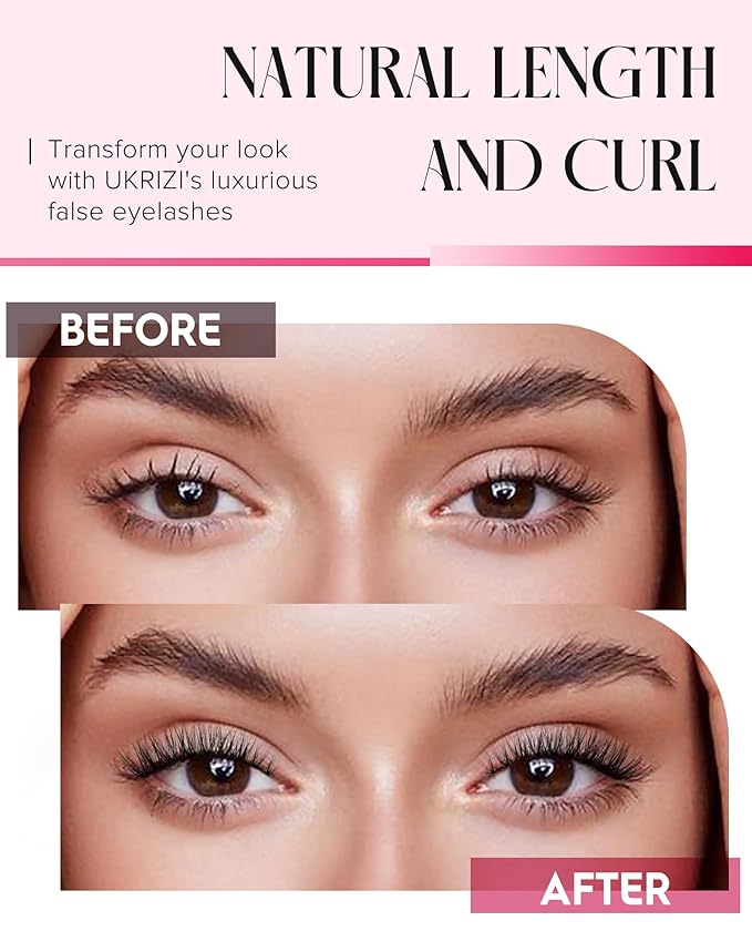 Natural Lashes Mink Natural Eyelashes False Eyelashes Natural Look False Lashes Wispy Eye Lashes Cat Eyelashes Fake Lashes UK222-GlimoraGlow