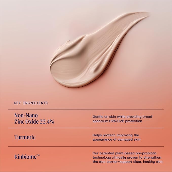 Kinship Zinc Oxide Mineral Sunscreen for Face Self Reflect SPF 32 | Vegan, Reef Safe, Non Toxic Eczema Sunscreen for Sensitive Skin | Sunblock Face Moisturizer with SPF (1.75 oz)-GlimoraGlow